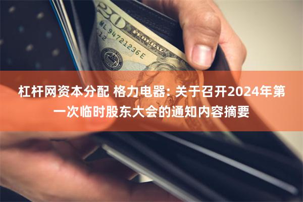 杠杆网资本分配 格力电器: 关于召开2024年第一次临时股东大会的通知内容摘要