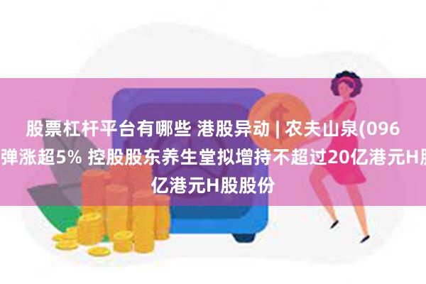 股票杠杆平台有哪些 港股异动 | 农夫山泉(09633)反弹涨超5% 控股股东养生堂拟增持不超过20亿港元H股股份