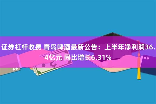 证券杠杆收费 青岛啤酒最新公告：上半年净利润36.4亿元 同比增长6.31%