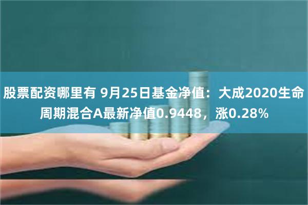 股票配资哪里有 9月25日基金净值：大成2020生命周期混合A最新净值0.9448，涨0.28%